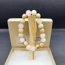 Load image into Gallery viewer, Bracelet - Palo Santo with Rose Quartz & Amazonite Beads