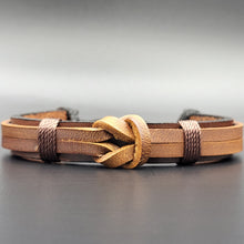 Load image into Gallery viewer, Handcrafted PU Leather Bracelet ~ Knotted