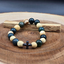 Load image into Gallery viewer, Bracelet - Palo Santo with Green Moss Agate