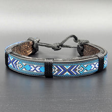 Load image into Gallery viewer, Handcrafted PU Leather Bracelet ~ Traditional Fabric Pattern
