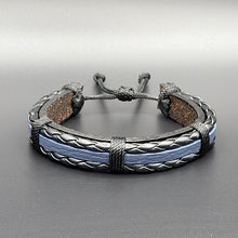 Load image into Gallery viewer, Handcrafted PU Leather Bracelet ~ Striped