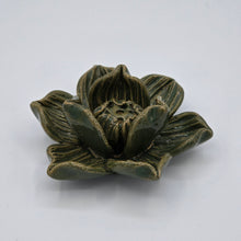 Load image into Gallery viewer, Thai Ceramic Incense Holder – Lotus Flower Design (Various Colors)