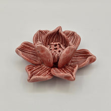Load image into Gallery viewer, Thai Ceramic Incense Holder – Lotus Flower Design (Various Colors)