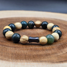 Load image into Gallery viewer, Bracelet - Palo Santo with Green Moss Agate