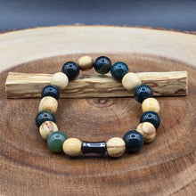 Load image into Gallery viewer, Bracelet - Palo Santo with Green Moss Agate