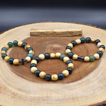 Load image into Gallery viewer, Bracelet - Palo Santo with Green Moss Agate
