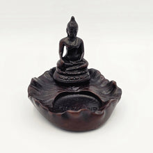 Load image into Gallery viewer, Thai Handcrafted Wooden Incense Holder Plate – Meditating Buddha Design
