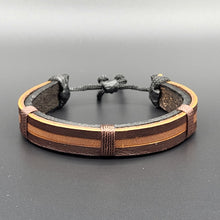 Load image into Gallery viewer, Handcrafted PU Leather Bracelet ~ Striped
