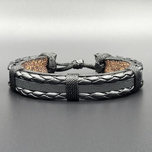 Load image into Gallery viewer, Handcrafted PU Leather Bracelet ~ Striped
