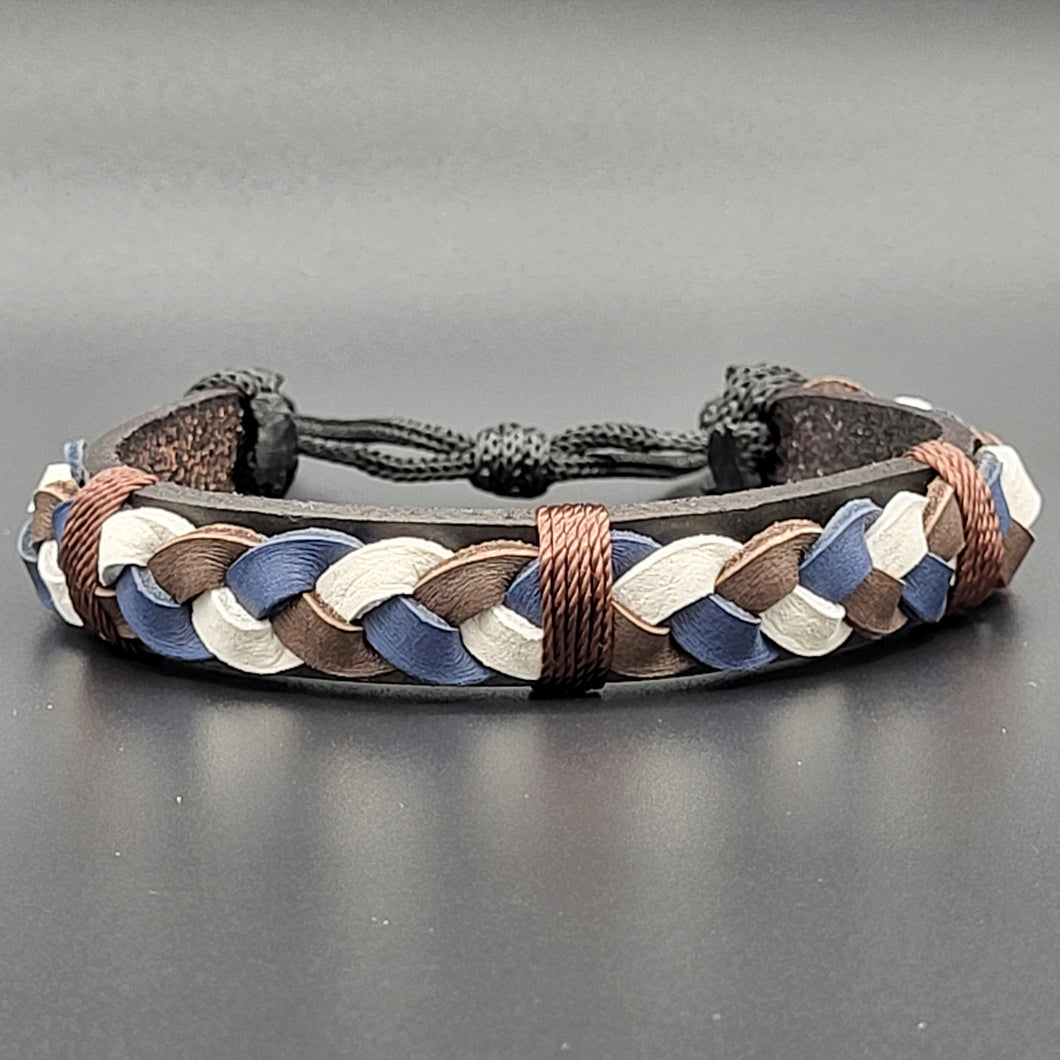 Handcrafted PU Leather Bracelet ~ Braided