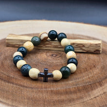 Load image into Gallery viewer, Bracelet - Palo Santo with Green Moss Agate
