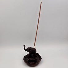 Load image into Gallery viewer, Thai Handcrafted Wooden Incense Holder Plate – Elephant Design
