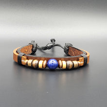 Load image into Gallery viewer, Handcrafted PU Leather Bracelet ~ with Semi-Precious Bead
