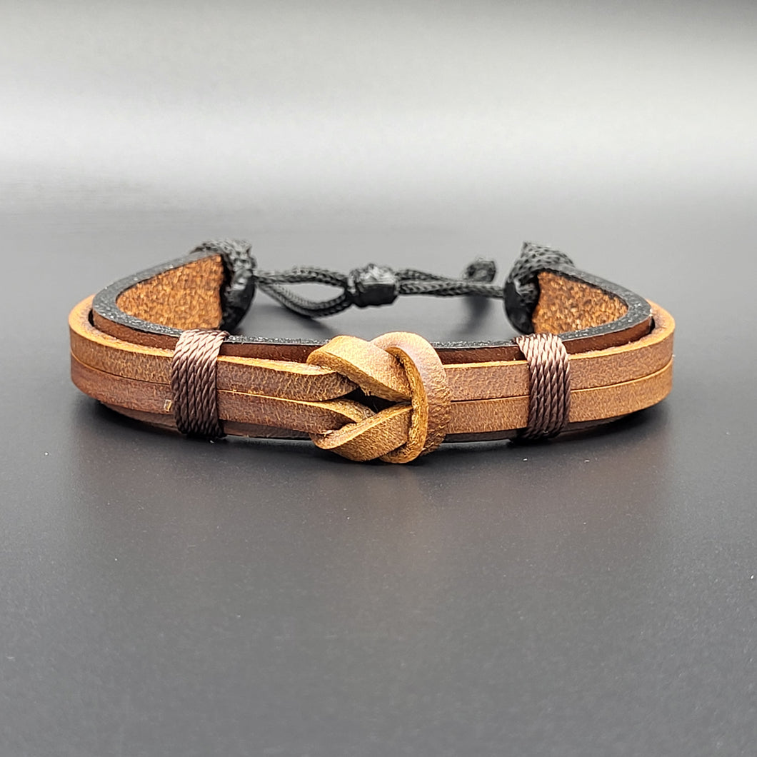 Handcrafted PU Leather Bracelet ~ Knotted