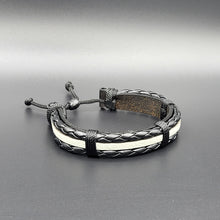 Load image into Gallery viewer, Handcrafted PU Leather Bracelet ~ Striped
