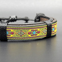 Load image into Gallery viewer, Handcrafted PU Leather Bracelet ~ Traditional Fabric Pattern
