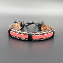 Load image into Gallery viewer, Handcrafted PU Leather Bracelet ~ Striped
