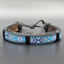 Load image into Gallery viewer, Handcrafted PU Leather Bracelet ~ Traditional Fabric Pattern
