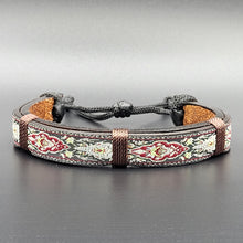 Load image into Gallery viewer, Handcrafted PU Leather Bracelet ~ Traditional Fabric Pattern
