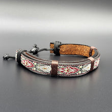 Load image into Gallery viewer, Handcrafted PU Leather Bracelet ~ Traditional Fabric Pattern
