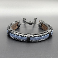 Load image into Gallery viewer, Handcrafted PU Leather Bracelet ~ Striped
