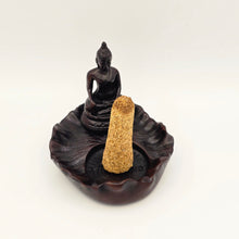 Load image into Gallery viewer, Thai Handcrafted Wooden Incense Holder Plate – Meditating Buddha Design
