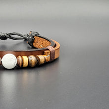 Load image into Gallery viewer, Handcrafted PU Leather Bracelet ~ with Semi-Precious Bead
