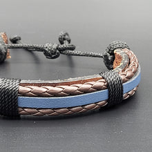 Load image into Gallery viewer, Handcrafted PU Leather Bracelet ~ Striped
