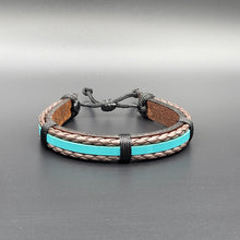 Load image into Gallery viewer, Handcrafted PU Leather Bracelet ~ Striped
