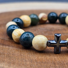 Load image into Gallery viewer, Bracelet - Palo Santo with Green Moss Agate
