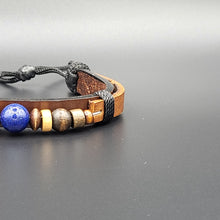 Load image into Gallery viewer, Handcrafted PU Leather Bracelet ~ with Semi-Precious Bead
