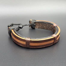 Load image into Gallery viewer, Handcrafted PU Leather Bracelet ~ Striped
