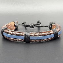 Load image into Gallery viewer, Handcrafted PU Leather Bracelet ~ Striped
