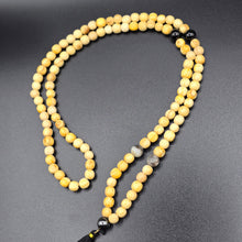 Load image into Gallery viewer, Palo Santo Mala Bead Necklace with Obsidian, Amazonite and Hematite Stones
