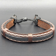 Load image into Gallery viewer, Handcrafted PU Leather Bracelet ~ Striped
