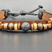 Load image into Gallery viewer, Handcrafted PU Leather Bracelet ~ with Semi-Precious Bead
