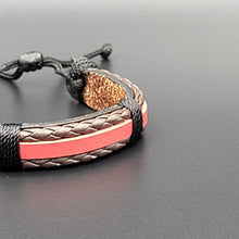 Load image into Gallery viewer, Handcrafted PU Leather Bracelet ~ Striped
