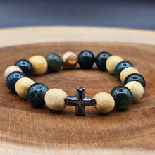 Load image into Gallery viewer, Bracelet - Palo Santo with Green Moss Agate
