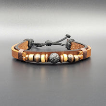 Load image into Gallery viewer, Handcrafted PU Leather Bracelet ~ with Semi-Precious Bead
