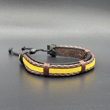 Load image into Gallery viewer, Handcrafted PU Leather Bracelet ~ Striped
