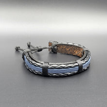 Load image into Gallery viewer, Handcrafted PU Leather Bracelet ~ Striped
