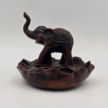 Load image into Gallery viewer, Thai Handcrafted Wooden Incense Holder Plate – Elephant Design
