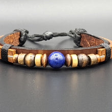 Load image into Gallery viewer, Handcrafted PU Leather Bracelet ~ with Semi-Precious Bead
