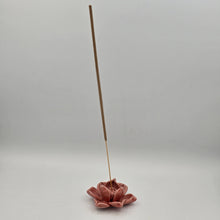 Load image into Gallery viewer, Thai Ceramic Incense Holder – Lotus Flower Design (Various Colors)
