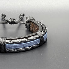 Load image into Gallery viewer, Handcrafted PU Leather Bracelet ~ Striped
