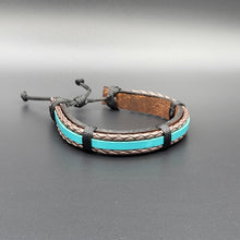 Load image into Gallery viewer, Handcrafted PU Leather Bracelet ~ Striped
