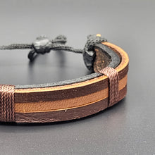 Load image into Gallery viewer, Handcrafted PU Leather Bracelet ~ Striped
