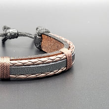 Load image into Gallery viewer, Handcrafted PU Leather Bracelet ~ Striped
