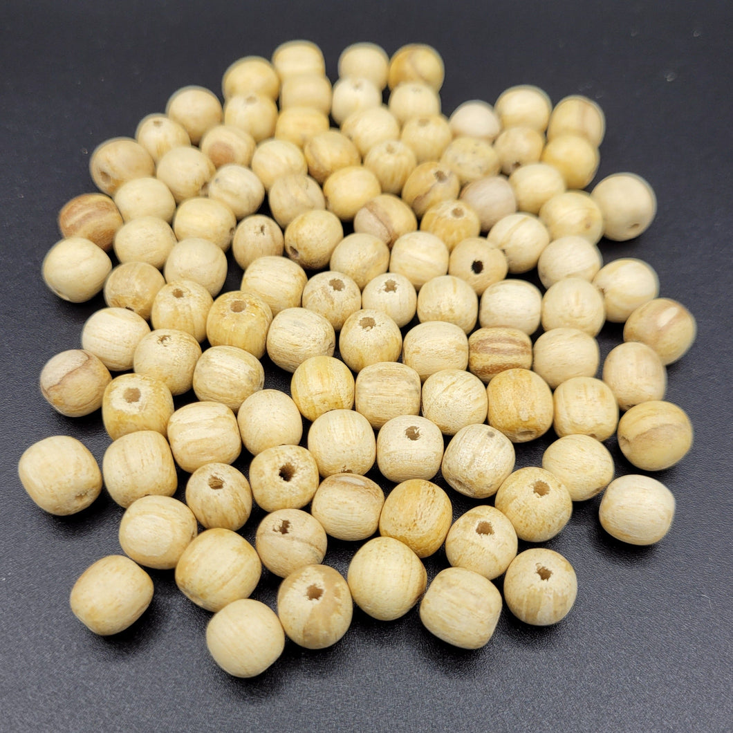 Palo Santo Aromatic Beads, Handcrafted, 9mm (avg.)