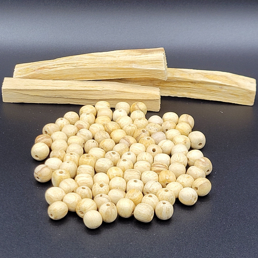 Palo Santo Aromatic Beads, Handcrafted, 7mm (avg.)